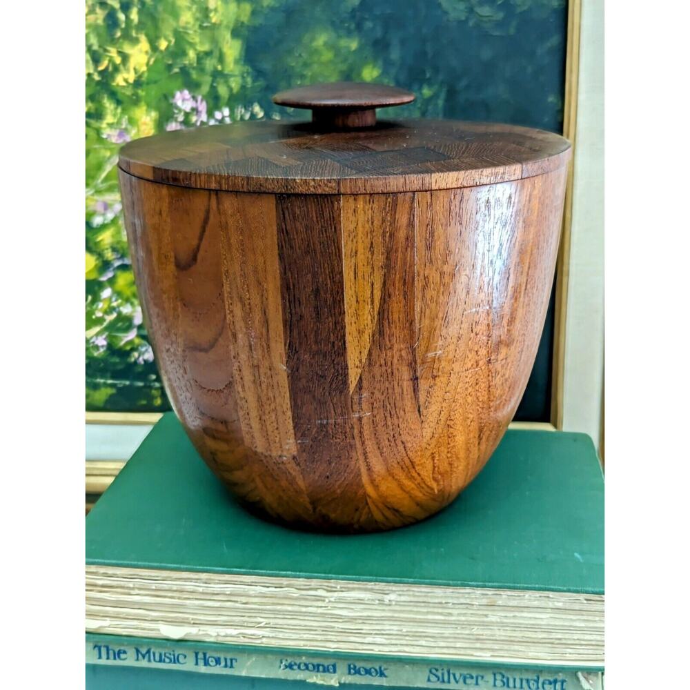 Vintage MCM Earnest Sohn Solid Teak Ice Bucket